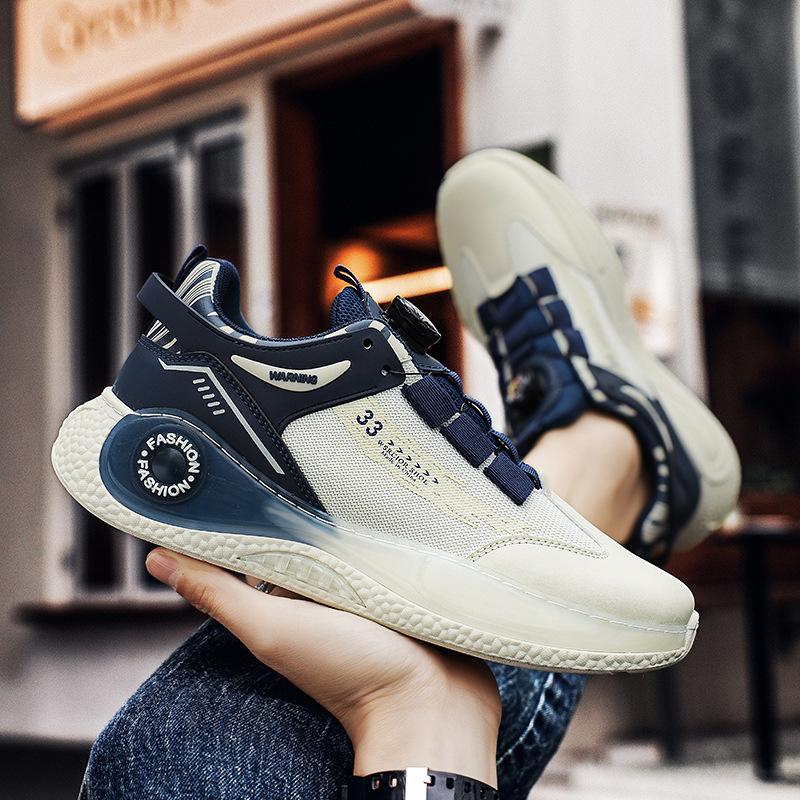 Кроссовки мужские весенне-осенние новые баскетбольные кроссовки на платформе, повышающие комфорт спорта и отдыха, летающие тканые дышащие вращающиеся пряжки m