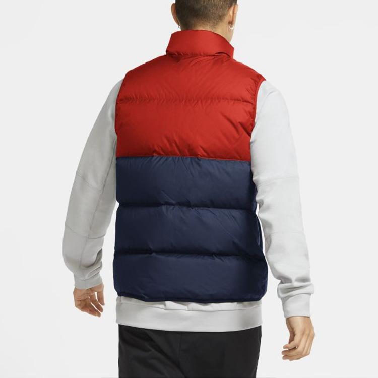 Nike Пуховые жилеты Мужские Синий Красный Стойка Толстый Другое CU4415-673