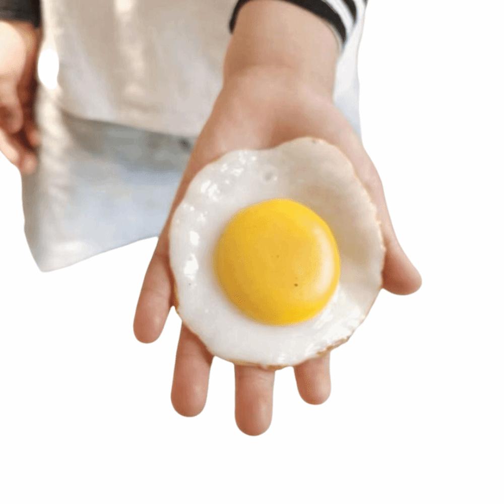 Simulation Design Soft Stress Toy Stress Relief Simulation Food Toy Fried Egg Fidget Toy Kids