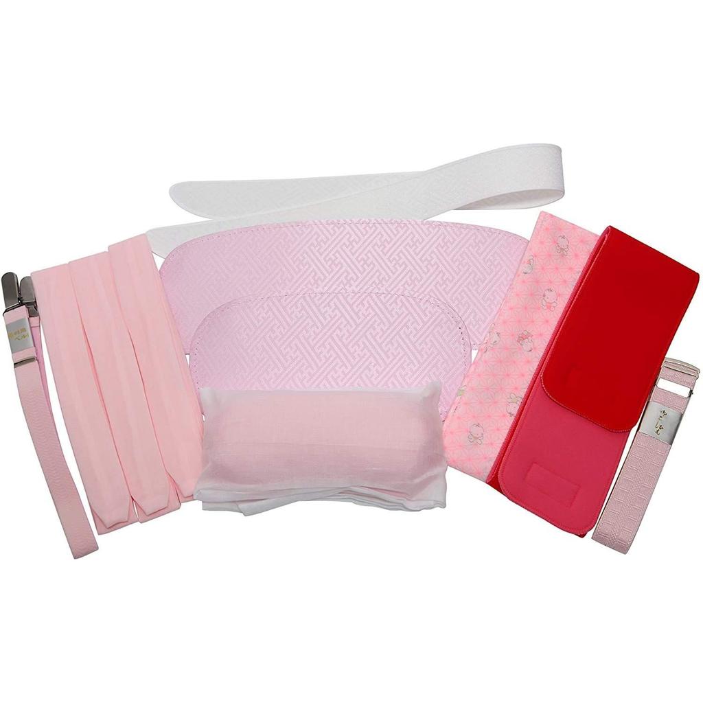 Hasegawa Co. Ltd. Traditional Japanese Clothing Dressing Accessories 11-Piece Set (Obi Pillow Front Board Back Collar Stiffener Kimono Belt Waist 3