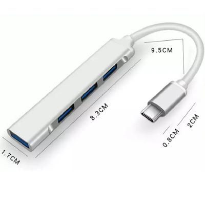 USB-C Хаб 1 на 4 Разветвителя USB 3.0 2.0 Хаб Док-станция из Алюминиевого Сплава 4 Порта Ультратонкий