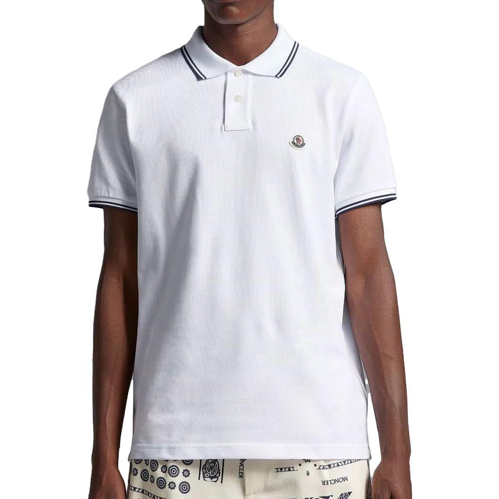 Moncler Мужская футболка-поло с коротким рукавом и нашивкой-логотипом J10918A0002584556001