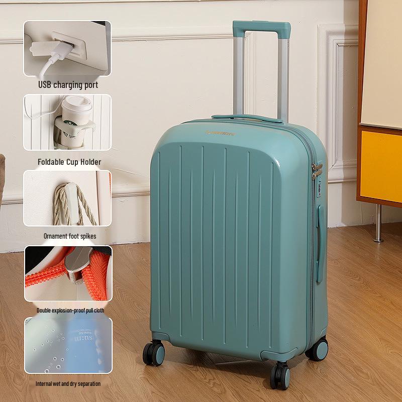 Прочный чемодан на колесиках модели 2025 года — большая вместимость, кодовый замок, подходит для мужчин, женщин и студентов.