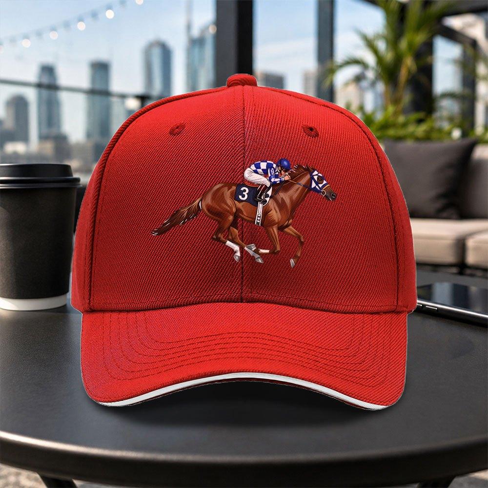 Racing Jockey Adjustable Baseball Cap Lightweight Printed Unisex Cap for Sports Daily Commute Parties Vacations