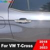 Накладки на ручки дверей Для Volkswagen VW T-Cross Tcross 2018- Хромированные боковые ручки автомобиля Заглушки Накладки Аксессуары