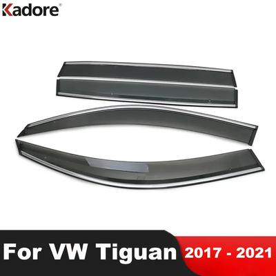 Дефлекторы окон автомобиля для Volkswagen VW Tiguan 2017-   Ветровики Козырьки Защита от дождя и солнца Накладки Аксессуары