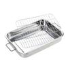 Stainless Steel Baking Tray Heavy Duty Turkey Roasting Pan Oven Flat Rack Induction Roast Tray for Chicken Vegetable Lasagna