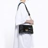 Balenciaga Downtown Flap Distressed Gold Hardware Double Soft Crocodile Leather Hourglass Crossbody Bag Women bags Black 6891212106F1090