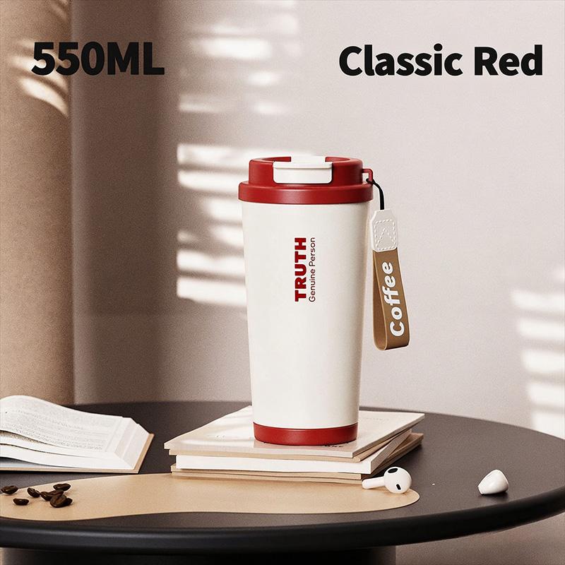550ml Coffee Travel Mug SUS316 Stainless Steel Vacuum Insulated Tumbler Two Drinking Ways Leak Proof Car Water Cup Women Gift