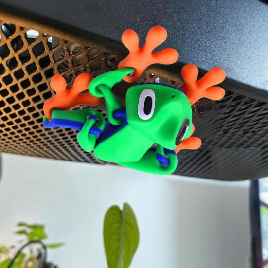 Магнитная 3D-печатная игрушка-лягушка с подвижными суставами Магнит на холодильник в виде лягушки Фигурка животного с шарнирным соединением Украшение для домашнего офиса и монитора компьютера