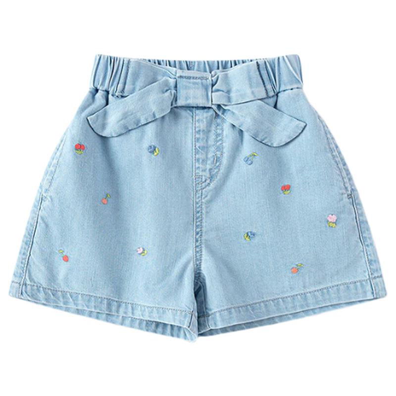 Balabala Girls' 2025 Summer Cool & Antibacterial Denim Shorts