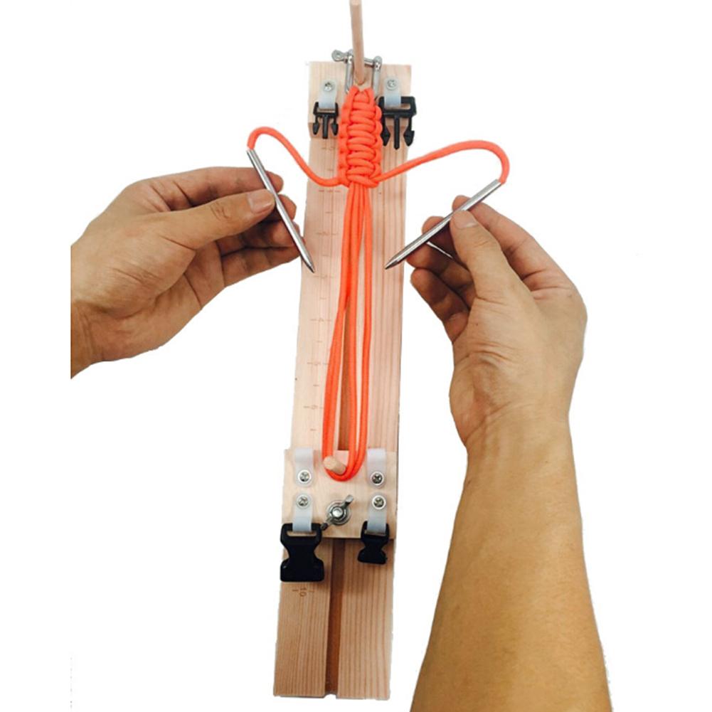 Umbrella Rope Bracelet Portable Wooden Wristband Bracelets Maker Braider Knitting Tool Umbrella Rope Knitting Wood Frame