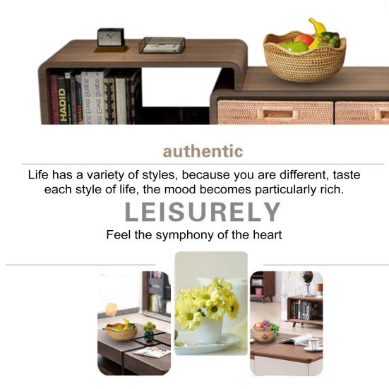 Корзина для хранения из ротанга, круглая сервировочная корзина, органайзер для гостиной, ручная работа, фруктовая чаша