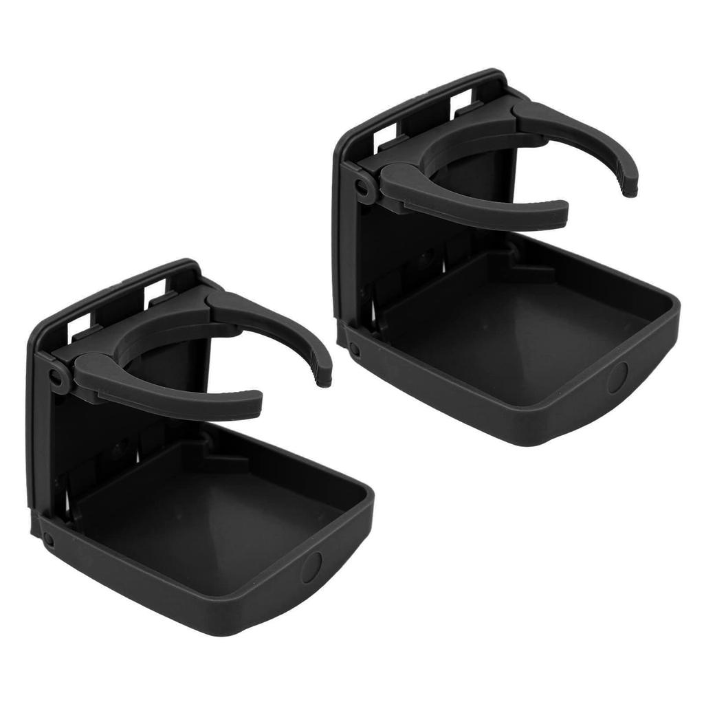 Foldable Car Cup Holder, Convenient Storage Space Saver, Easy To Clean Car Drink Holder with RV Camper Screws (Black) HF‑PA))