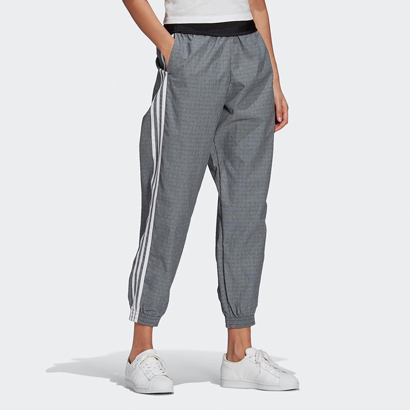adidas Оригинальные трикотажные джоггеры с ретро лампасами по бокам, женские брюки, серые GM5365