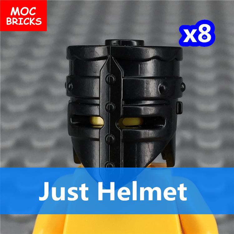 MOC Кирпичи Черный Меч Щит Копье Алебарда Шлем Средневековые Рыцари Рим Фигурка Действия Образовательный Строительный Блок Подарки