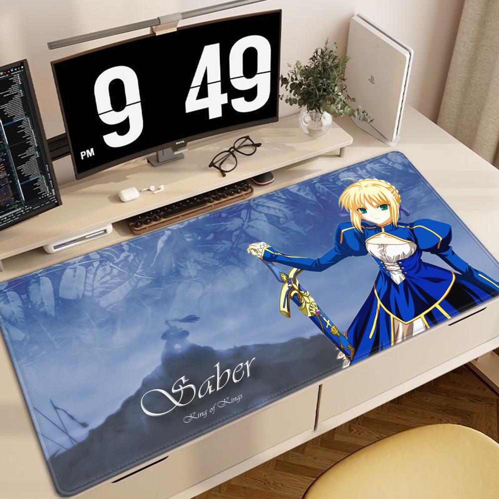 XXL Игровой коврик для мыши FateGrand Order Сабер Аниме Коврики для мыши Клавиатурный коврик Офисный аксессуар Компьютерный ПК Игровой Нескользящий HD Коврик для стола