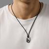 Emporio Armani Нержавеющая сталь Мужское ожерелье Дизайн с текстурой Color Block Черный EGS3170040