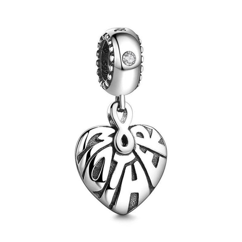 Оригинальный медный кулон-шарм в виде сердца любви для семьи, звезда, торт, бутылка вина, бусина, подходит для браслета, женские украшения DIY, подарок