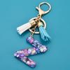 Colorful Acrylic Initial Tassel Keychain - Fashionable Jewelry