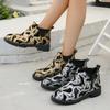 Большой размер короткие ботинки женские осень и зима новая мода принт бабочки круглый носок короткий рукав стопа и лодыжка ботинки Мартин