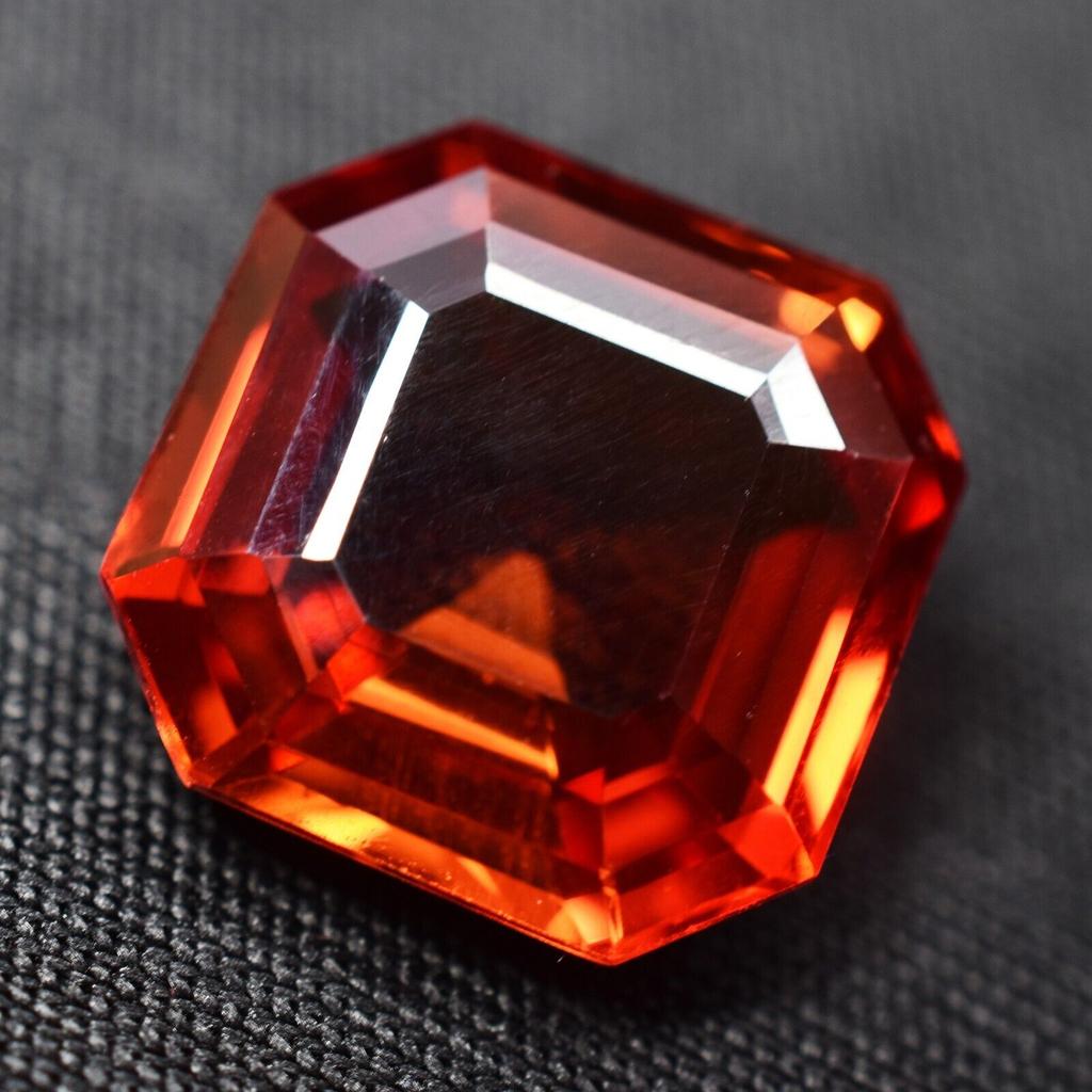 Natural Orange Sapphire Loose Gemstone 11.05 ct Mind Blowing Square Shape September Birthstone Gift