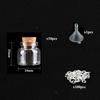 5-10pcs Small Mini Glass Bottles Jars with Cork Stoppers, 100pcs Eye Screws and 1pcs Small Funnels DIY Jewelry Making