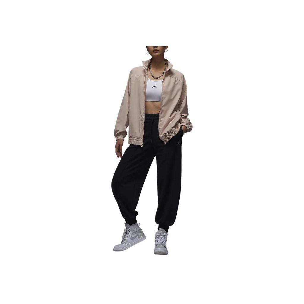 Jordan Однотонная повседневная куртка с воротником-стойкой на молнии, женские куртки бежевого цвета FN5144-207
