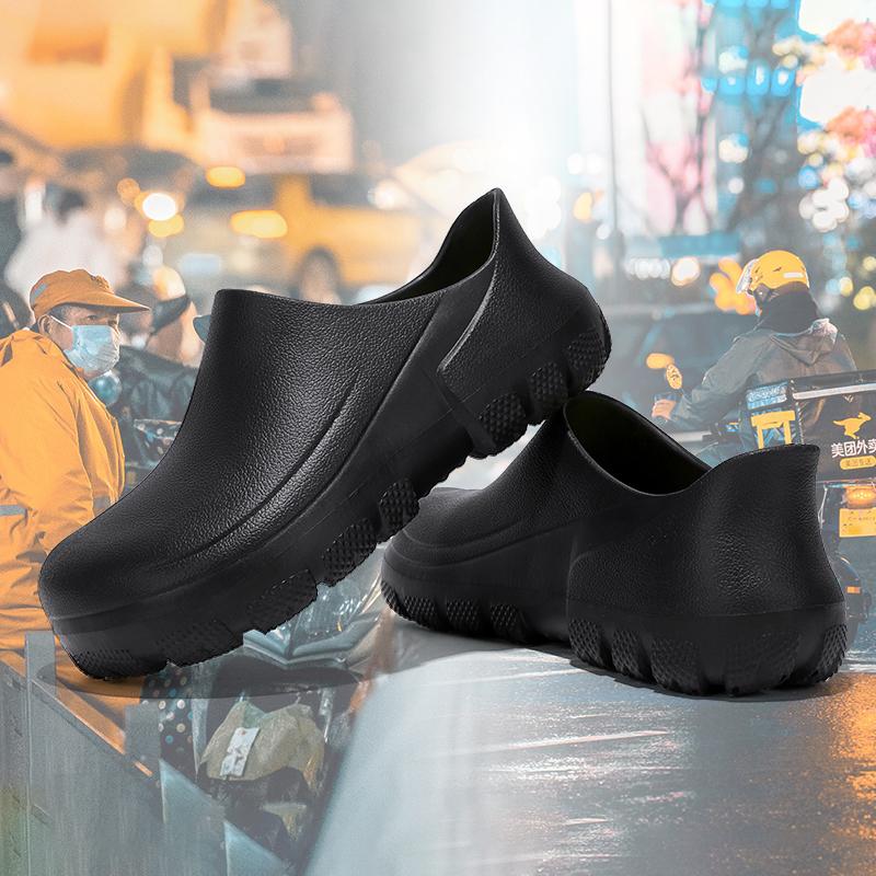 Мужская обувь для поваров, водонепроницаемая обувь для рыбалки, нескользящая рабочая обувь для улицы, маслостойкие сандалии для кухни, легкие мужские садовые сабо