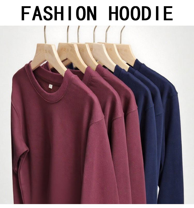 Мужской свитер с круглым вырезом, плотность 350 г/м²: Осенний базовый однотонный пуловер свободного кроя