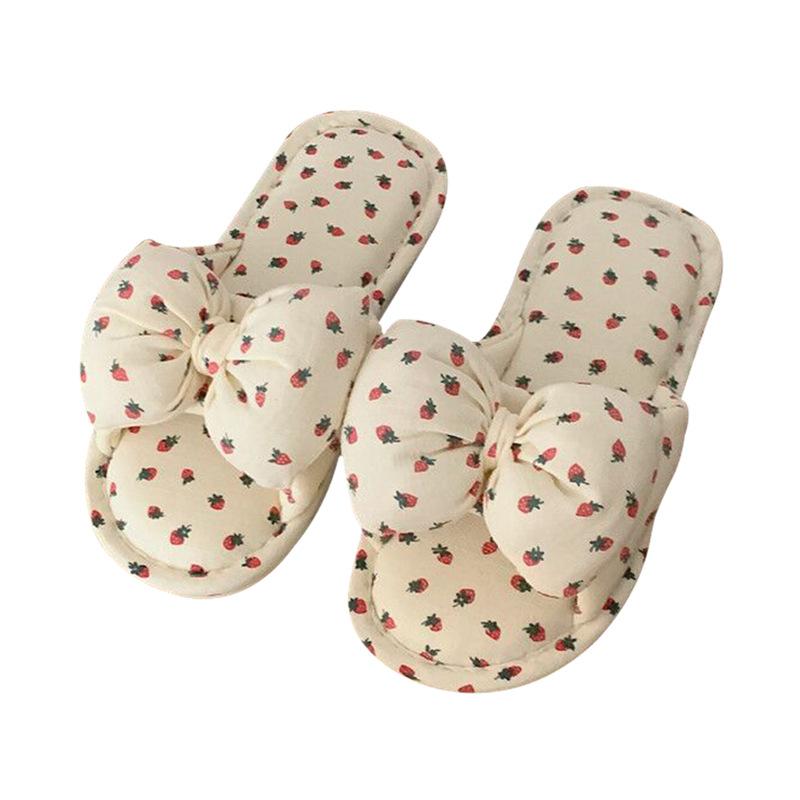 Fashionable Linen Fabric Shoes, Cute Indoor Women's Slippers