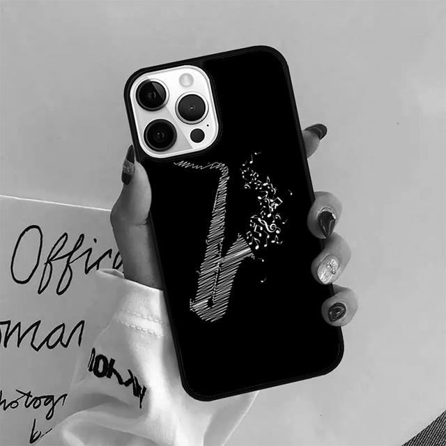 Чехол для телефона с акварельным рисунком саксофона для iPhone 17 Air 15 16 14 13 12 Pro Max 11 Pro Max Plus Coque Shell