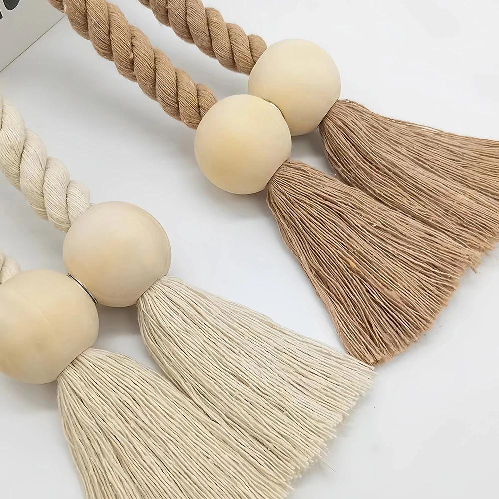 1 шт. Простой бахромчатый шнур с бусинами, без пробивания, магнитный, регулируемый, аксессуары для домашних штор