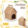 30pcs Kraft Paper Folding Paper Candy Packing Tote Boxes with Visible Window House Shape BurlyWood 12x10x18cm