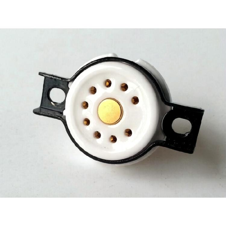 Panel Mount Tube Socket 9 Pin Ceramic Electronic Base for Auditory Gear Repair and DIY Amplifiers Build Project Work