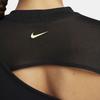 Nike Pro Solid Logo Wrap Round Neck Cropped Top Women Tops Black FB5683-010