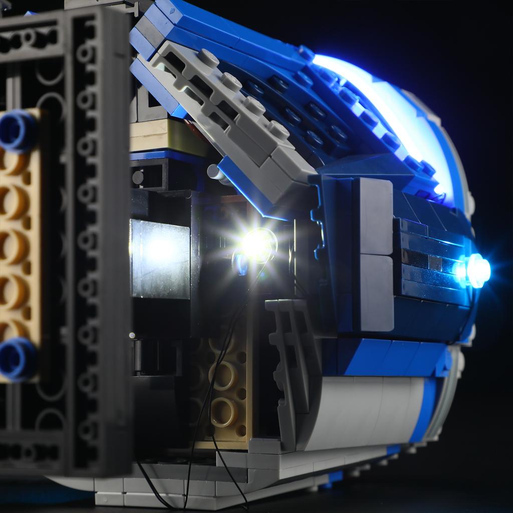 P10101 DIY Набор светодиодной подсветки для шлема Джанго Фетта™ LEGO 75408, Игрушка-конструктор, Декорация, Регулируемые аксессуары освещения