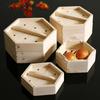 Wooden Hexagonal Steamer Chinese Dim Sum Steamed Grid Multi-size Heat Resistant Household Pastry Steamer Kitchen Cookware Tool