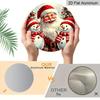 2D Flat 1pc Round Aluminum Hanging Sign, Vintage Santa Claus Two Snowmen Christmas Tree Metal Wall Decor, Xmas Winter Farmhouse Front Door Porch