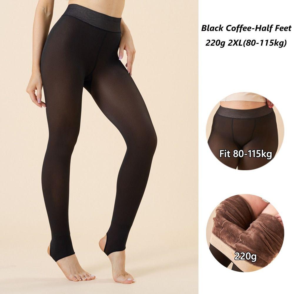 Толстые поддельные полупрозрачные леггинсы с высокой талией термочулки зимние теплые колготки для женщин