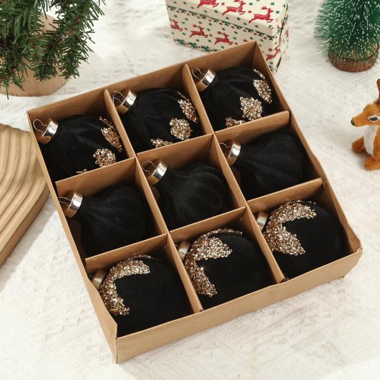 Бархатные рождественские шары Подвесной обруч Украшения для елки Рождественские украшения для вечеринки