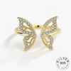 Silver Color Rings For Women Butterfly Gold Plated Opening Handmade Anillos Trendy Trendy Fashion Fine Jewelry