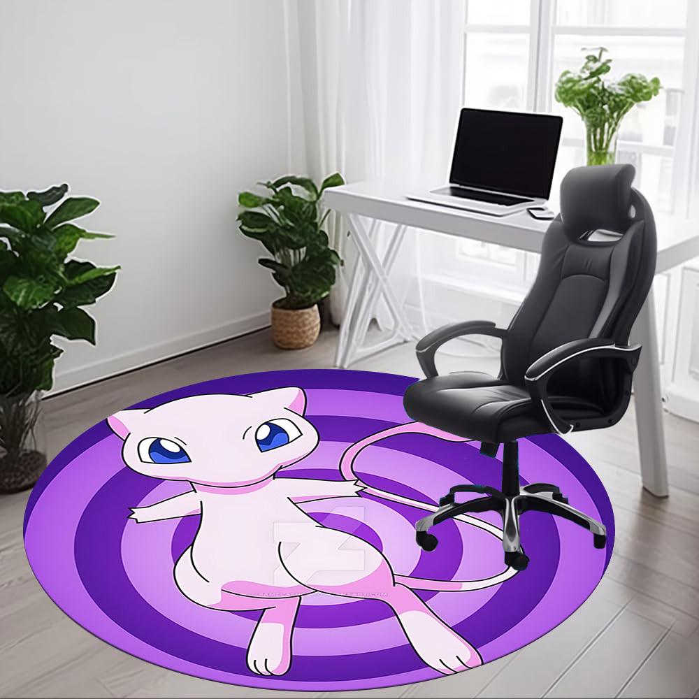 1PC Pokémon Office Round Rug, Non-slip, Soft and Durable Office Rug for Interior Decoration, Perfect for Office, Beautiful Decoration