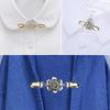 New Rhinestone Flower Shirt Collar Sweater Blouse Pin Duck Clip Clasps Shawl Brooch Cardigan Clip