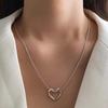 Simple Hollow Love Heart Pendant Necklace for Women Fashion Creative Geometric Clavicle Chain Necklaces Party Jewelry Gift