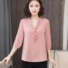 Shirt Women's Fashion Small Shirt Middle Age Loose Thin Medium Sleeve Top Women's Shirt Fashion