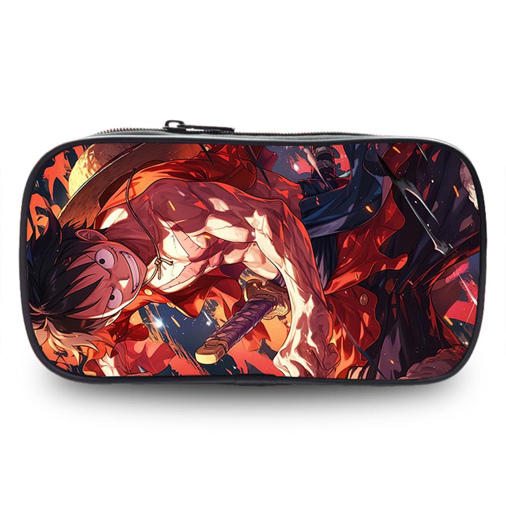 Многофункциональный двуслойный пенал One Piece для мальчиков и девочек, лучшие подарки, мультяшные школьные принадлежности, пенал для детей