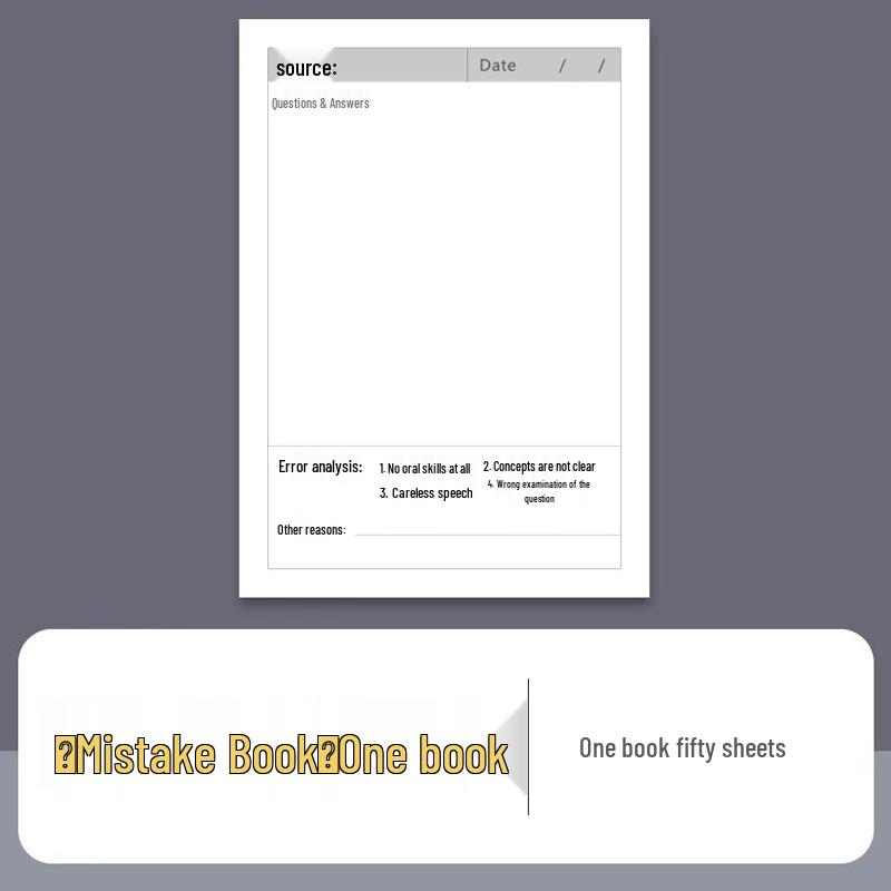 Error Correction Sticky Notes for Students: English & Math High-Value Adhesive Notepad