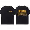 OHLINS Мотоциклетный амортизатор Модифицированная футболка Одежда Повседневная Модная Марка Мужская Женская Автоклуб Круглый вырез Короткий рукав Топ