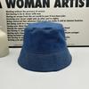 Denim bucket hat women's fashion show face small makeup sunshade sunscreen hat travel versatile niche bucket hat tide